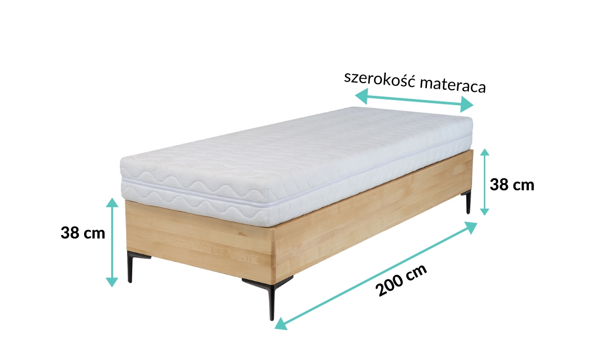wymiary łóżka bukowego LK185 BOX